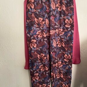 Stan Herman XS Pajama Set Floral Pants Pink Long Sleeve Top QVC NWOT